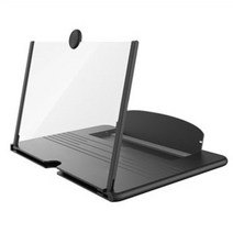 고투명도 아크릴 스마트폰 확대 스크린 커브드 플랫형 핸드폰 거치대 휴대폰 확대경 돋보기 확대기, 10 플랫형 블랙