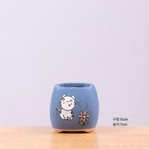 핸드페인팅 다육 화분 엄지 손가락 고소형 캐릭터 큐티 스몰 도자기 트럼펫 연희분 미니, 002B4, 작다