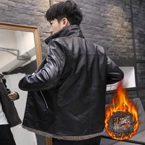DFMEI 남성 모피 일체형 코트 추동 기모 도톰한 보온 라이더 가죽 재킷 캐주얼 상의