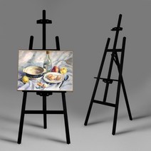 올블랙 튼튼한 나무이젤 전시회 전시용 액자받침대 학원 화판