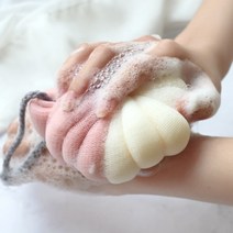 버블버를 부드럽고 귀여운 파스텔톤 풍성한 거품 소프트 바디케어 샤워퍼프 샤워타올 때수건 샤워볼, 그린