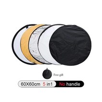 사진. 반사판 5 in 1 Collapsible Light Diffuser 라운드 디스크 스포트라이트 액세서리, Round 60cm, 01 Round 60cm