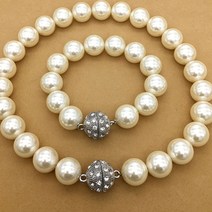 진주 커튼 스트랩 장식 타이 악세사리 화이트20cm, 화이트계열