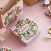 일러스트 틴케이스 틴박스 사각 철제 소품함 캐릭터 보관함 정리함 보석함 종이백 종이가방, 10 : 종이가방_B_빈티지무드