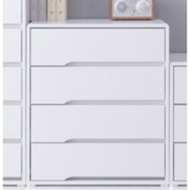 아이안전 라운드모서리 안방 4단 서랍장(60cm) 깊은 소품 빈티지 와이드 긴, 화이트