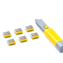 [스마트키퍼] USB포트락 6개 + 베이직 키| USB보안 | 포트 잠금장치, USB포트락 6개 + 베이직 키 1개, 옐로우(YL)