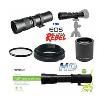 Vivitar Canon EOS Rebel T100 DSLR 카메라용 420MM-1600MM 망원 줌 렌즈 + 필터 133534