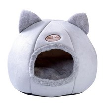 겨울 고양이 침대에 새로운 깊은 수면 편안함 작은 매트 바구니 작은 개집 제품 애완 동물 텐트 아늑한 동굴 침대 실내 카마 가토, 라이트 그레이_36x36x36cm
