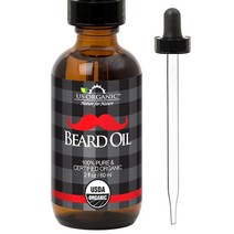 US Organic 수염 100% 순수 항균 특성 USDA 인증 점안제 기능이 있는 호박색 유리병 59.7g(2온스)