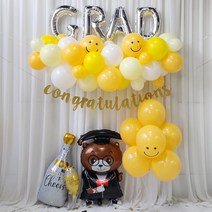 연지마켓 졸업 풍선 세트, 2-4.졸업장식풍선 스마일 풀세트