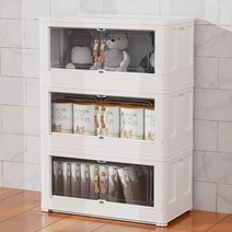 SHELLAJUN 뚜껑이 있는 플라스틱 보관 용기 2팩 94.8L(108쿼트) 원형 손잡이 보관함 바퀴가 달린 접이식 옷장 침실 주방 투명 차를 위한 쌓을 수 418615, 3 Pack-27Gal