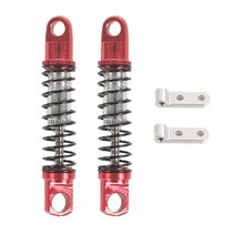 GHSHOP 2x rc 자동차 알루미늄 완충기 댐퍼 wpl d12 1:10 스케일 rc 오프로드 크롤러 드리프트 자동차 교체 액세서리, 4.2x0.7cm, 금속, 레드