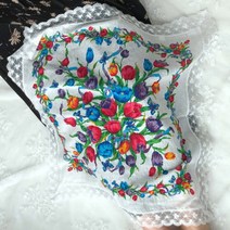 당일출고!! 매너손수건 빅 레이스 손수건 에티켓 꽃무늬 봄 여름 가을 겨울 김수미 앞치마 스카프 무릎덮개 면 예쁜 큰손수건 등산 단체 동호회 국내생산