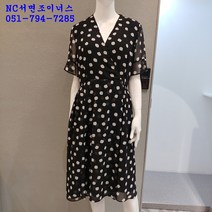 조이너스 21년여름신상 V넥 도트 프린트 쉬폰 원피스 JABU5-WOP260