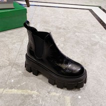 여성 가죽 레이스업 하이힐 마틴 롱 부츠 키높이 워커 마틴 통굽 웨지 구두 패션 신발 웨지힐 스모크