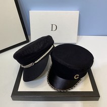 [프리미엄 퀄리티][스타일팜므] 여자 모자 힙한여자모자 겨울헌팅캡 우아한 헌팅캡 체인 스티치 마도로스 모자