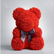 푸어링 플루이드 아크릴물감 DIY 키트 아트 Dropshipping 40cm 25cm 로즈 베어 선물 상자 PE 꽃 테디 여성, 15 40cm red