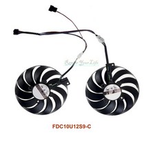 95MM 그래픽 카드 ASUS 듀얼 RX5500XT RX5600 PC GPU T129215SU PLD10010S12HH FDC10U12S9-C DC12V 4Pin, [02] A Pair of Fans