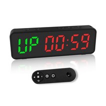 홈 헬스장용 LED 체육관 타이머 시계 인터벌 운동을 위한 타바타 타이머 및 HIIT 타이머 휴대용 피트니스 타이머 시계 운동을 위한 홈 체육관 액세서리 복싱 타이머 디지털