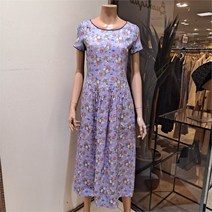 비꼴리끄 NC09 린넨프린트 배색원피스 B222WO6200