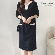 커스텀에이블 모던 배색라인 원피스 C2203OP049A