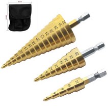 스텝 드릴 비트 슬롯 브로칭 톱 세트 금속 목재용 카운터 싱크 4-12/20/32mm 목재 커터 3 6 8mm 7 피스, 06 3pc-With bags