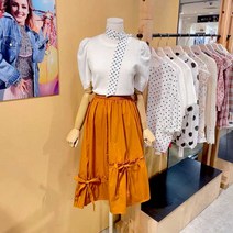 도로시홀릭 시크리본핀턱스커트(DO23307B)