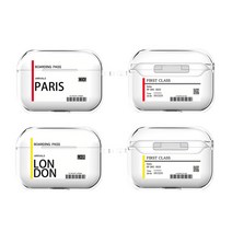 믹스더마켓 아이폰 항공권 바코드 에어팟 에어팟프로 고리일체형 케이스 철가루방지스티커 포함, 제주티켓