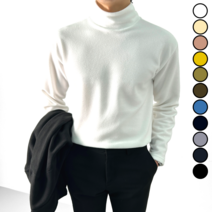 남녀공용 겨울 프리미엄 긴팔 티셔츠 목폴라 반폴라 터틀넥 기모 티셔츠 빅사이즈 95-125 (1455-1)