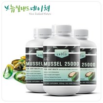 (라벨손상 3개 ONLY)유비바이오 뉴질랜드 라이브 그린머슬 25000mg 최고함량 /초록입 홍합 360정 3개, 1개, 360캡슐