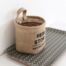 쥬트 타이포 화분커버(4type), 원형(블랙-허브스토리)
