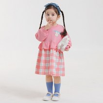 데일리체크배색원피스