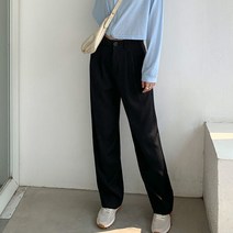 라라벨 여성 베이직 뒷밴딩 와이드 핀턱 데일리 바지 슬랙스