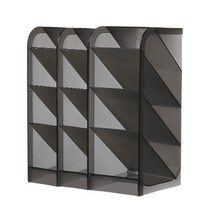 라라하우스 계단식 디자인 다용도 사선 브러쉬꽂이 펜홀더 펜꽂이, 블랙 Small 2개+Large 1개