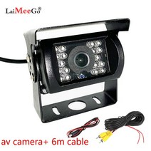 자동차룸미러 보조미러 트럭 버스 트레일러용 12-24V 차량 후방 카메라 IR 야간 투시경 방수 18 LED 역방, 05 av cam with 6m cable