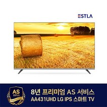 8년AS보장 LG패널 이스트라 43인치 AA431UHD 스마트TV 가성비 중소기업TV, 방문설치, 이젤형스탠드(기사방문)-타입B