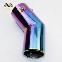 소리박 가변 가상 배기 Universal car rear round 파이프 테일 머플러 팁 크롬 스테인레스 스틸 auto acce 용 자동차 머플러 팁 교체, l-03, 1개