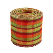 선물상자 리본 포장박스 인쇄 삼베 트리 화환 격자 활 와이어 가장자리, 31.8 - width 63MM