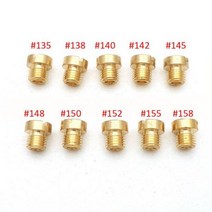 Delorto bwm Motoforce 기화기 인젝터 노즐 크기 50200 용 6mm 5mm 스레드 오토바이 메인 제트 M6 M5 키트 10 개 팩, 135-158 (M6), 135-158 (M6)