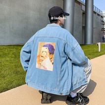 니뽄스타일 멋있는 아이돌 블랙 남성적인 간절기 누구에게나 남성 페인팅 청자켓 드라마 스맨파 패턴