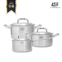 AMT [정품] 316Ti스텐 샤프 냄비 3종 세트16cm양수 20cm양수 24cm양수 백화점 정품 명절 특가할인, 단일사이즈