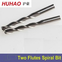 엔드밀 드릴밀 huhao 3.175 shk 카바이드 cnc 라우터 비트 2 플루트 나선형 엔드 밀 더블 플루트 밀링 커터 나선형 pvc 커터, 2LX3 1206