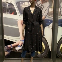 베네통 플라워 패턴 로브 원피스