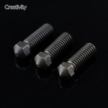 고온 경화 강철 T-볼케이노 노즐 M6 스레드 3D 프린터 PEI PEEK 탄소 섬유 필라멘트, 01 1PC 0.4MM