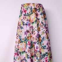 나염 폴리원단 꽃무늬패턴 원피스원단 플라워패턴 의류원단 소품만들기 패브릭원단 홈패브릭 3종, 쉬폰, 핑크