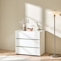 캐슬 하이그로시 3단 서랍장 800, 웜그레이