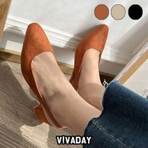 슬링백 구두 미들굽 뮬 스웨이드 심플 슬링백 힐 6cm