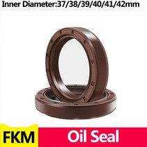 FKM 프레임워크 오일 씰 TC 불소 고무 가스켓 링 커버 베어링 샤프트용 스프링이 더블 립 ID * OD TH 37mm 38mm 39mm 40mm 41mm 42mm, 42x62x7(2pcs)