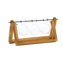 유리온실 미니 소형 비닐하우스 온실장데스크탑 clear glass planter bulb vase terrarium retro wood stand home decor with, 세 볼 꽃병