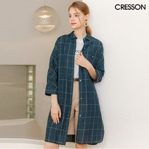 크레송 린넨 100 롱 셔츠형 아우터 CRSTSH001-21BiNA